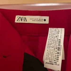 ZARA Red Wide Leg Pants